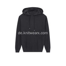 Herren-Hoodie aus gestrickter Baumwolle mit strukturiertem Faden